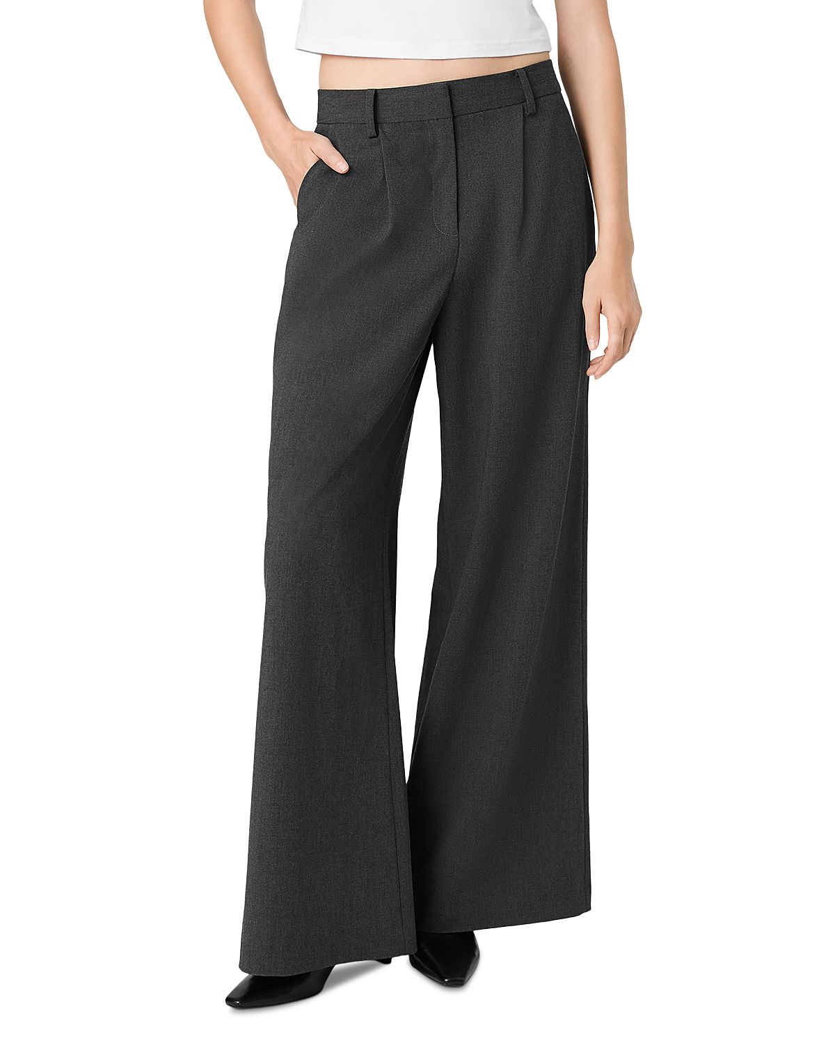 French Connection Tavi Crosshatch Wide Leg Pants