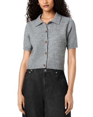 Suzie Knit Short Sleeve Collared Cardigan Sweater