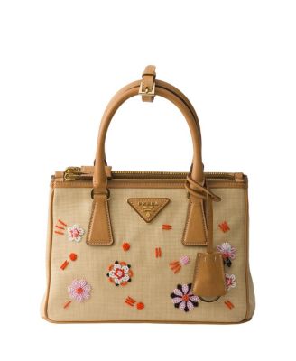  Galleria Small Canvas And Leather Embroidered Bag