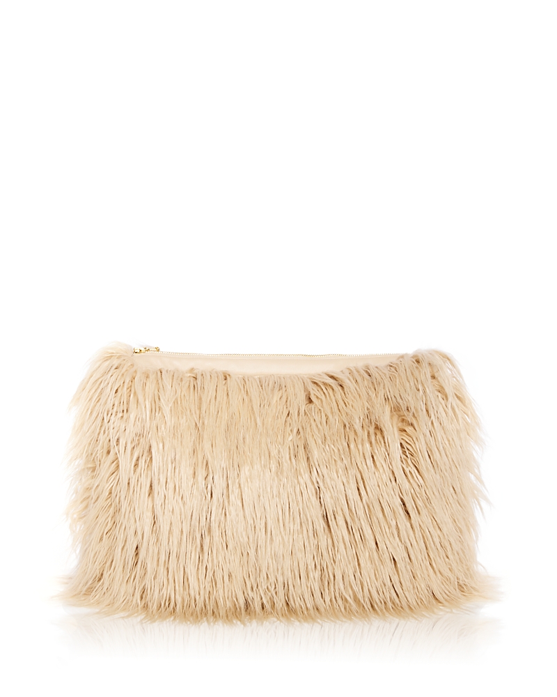 L'Agence Adelina Faux Fur Clutch