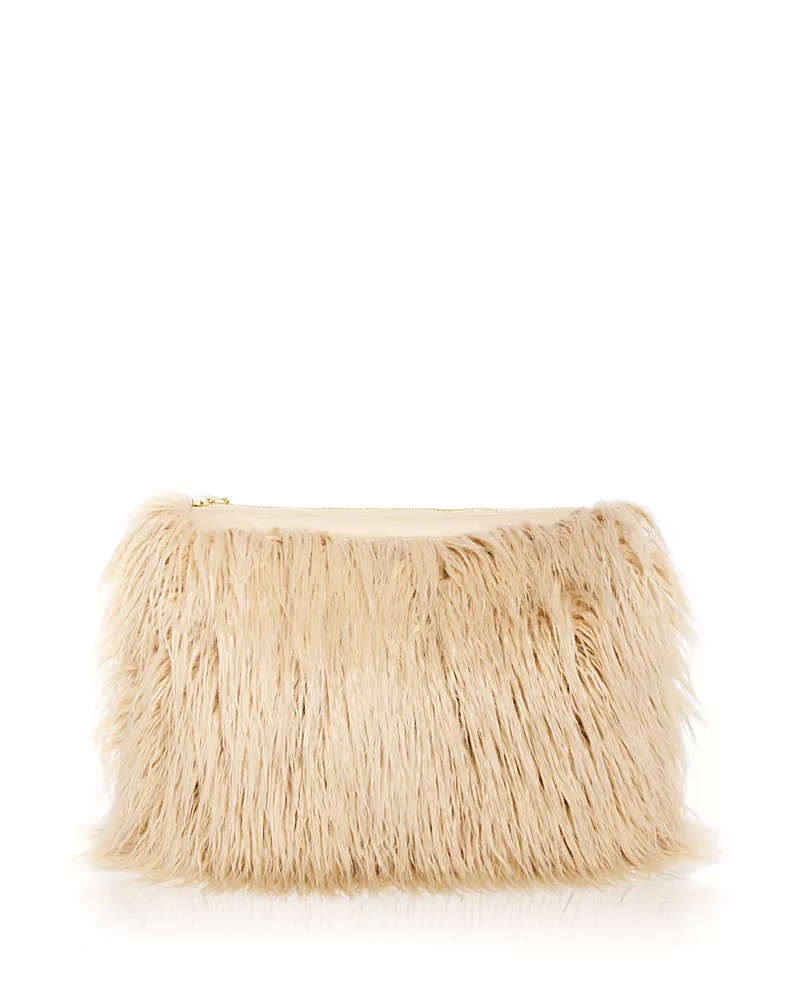 L'Agence Adelina Faux Fur Clutch