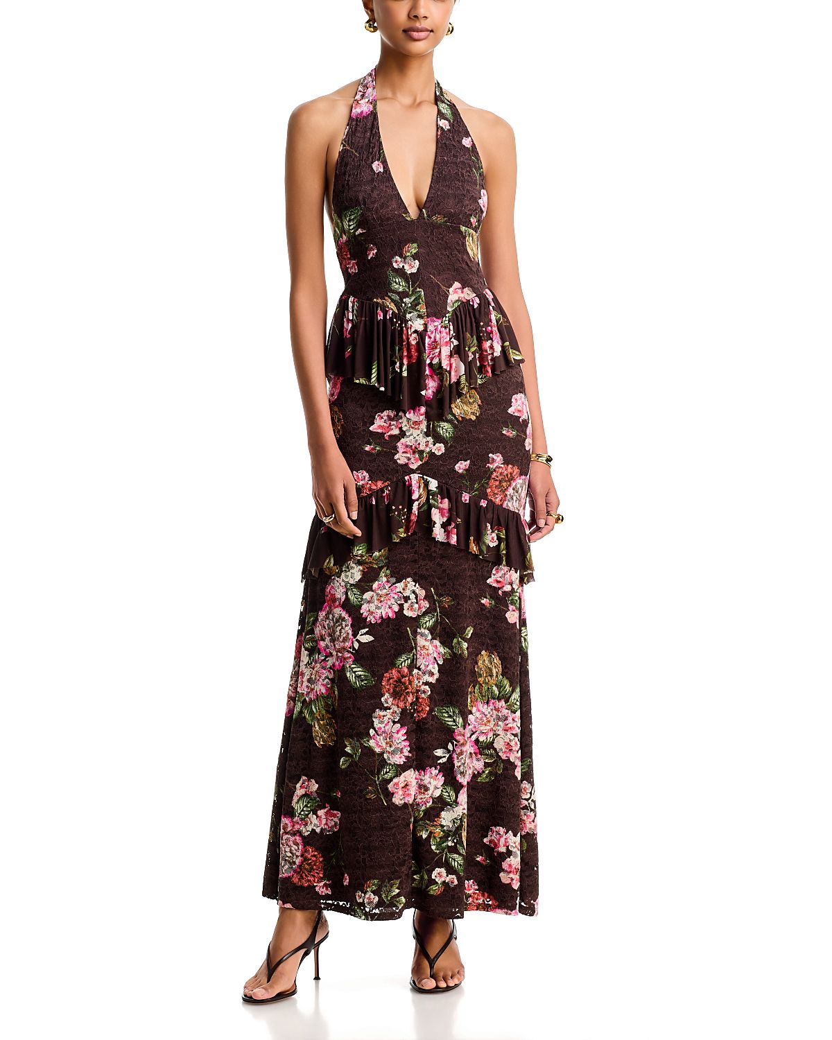 Afrm Athens Stretch Lace Maxi Dress