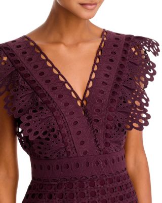 V Neck Lace Midi Dress - Exclusive - thumbnail 3