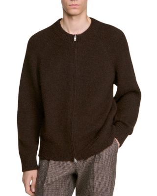 Bomber Collar Cardigan Sweater