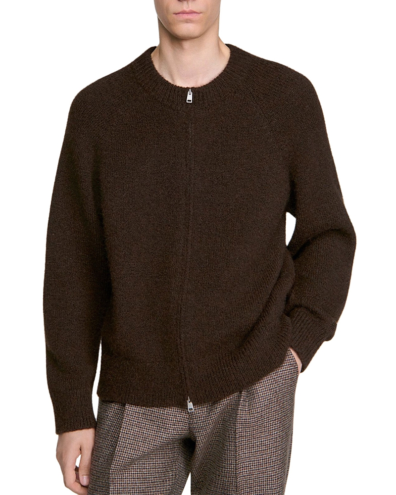 Sandro Bomber Collar Cardigan Sweater
