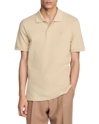  Mesh Cotton Polo Shirt with Leather Logo Patch