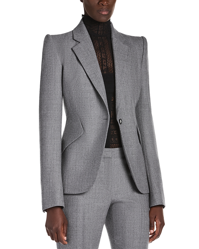 McQueen Wool Single Breasted Button Front Blazer