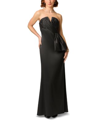Aidan Mattox Stretch Mikado Pleated Bodice Gown