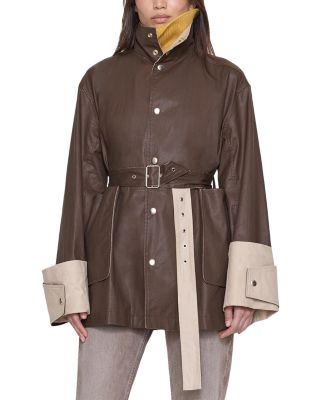 Asha Cotton Belted Snap Front Coat
