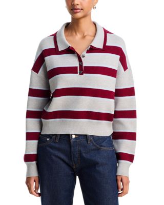Vera Double Johnny Collar Rugby Stripe Sweater 