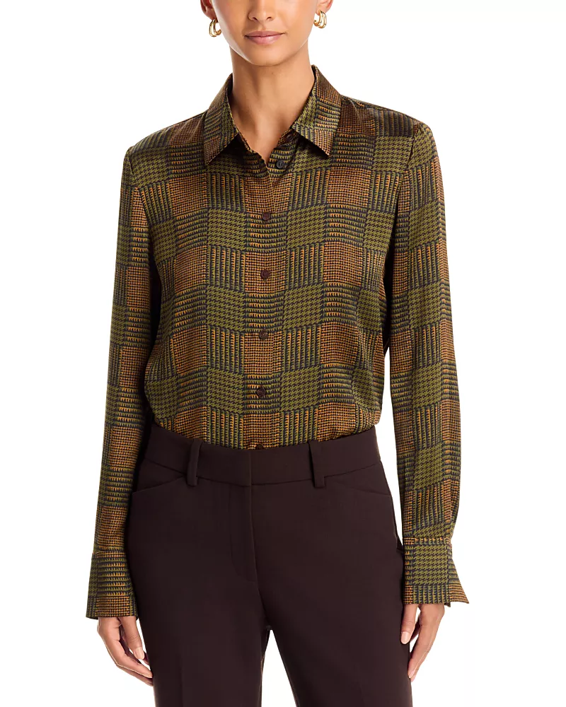 Lafayette 148 New York Scottie Silk Printed Blouse