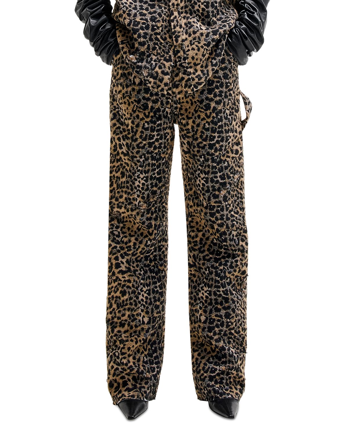 Darkpark Leopard Print High Rise Loose Jeans