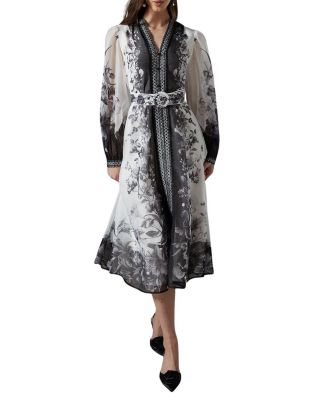 Coast Printed Organza Shirt Dress