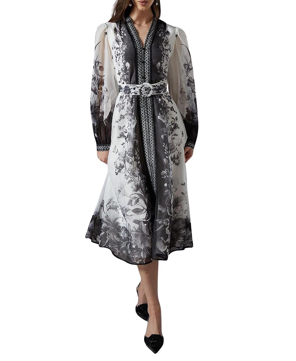 Coast Printed Organza Shirt Dress