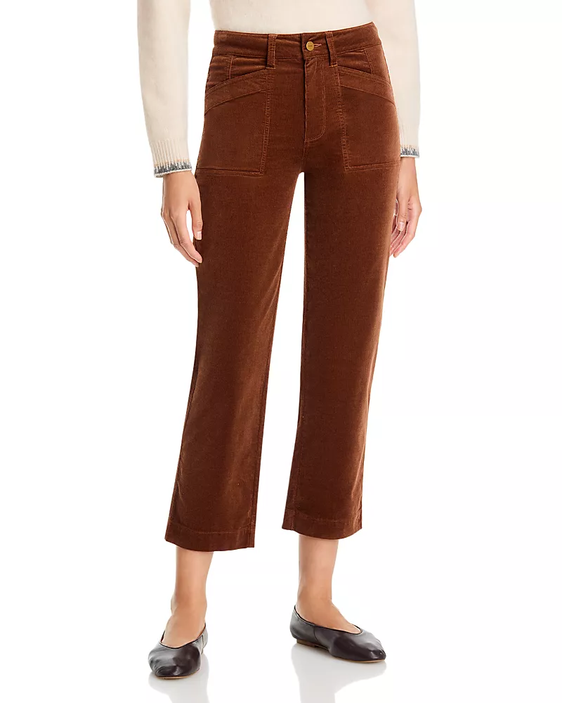 Paige Quincy Mid Rise Ankle Jeans in Maple Brown