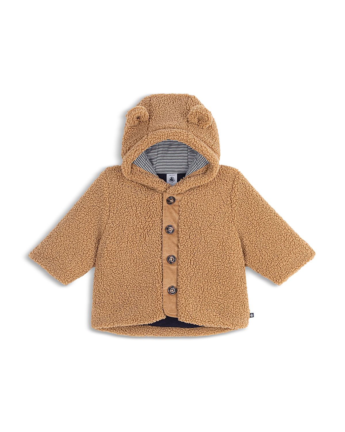 Petit Bateau Unisex Hooded Sherpa Coat - Baby