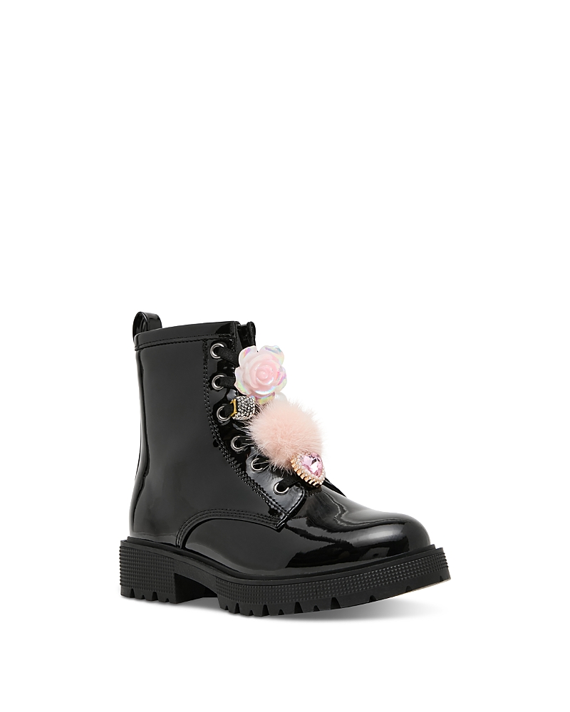 Steve Madden Girls' Jcharms Faux Patent Leather Boots Little Kid, Big Kid