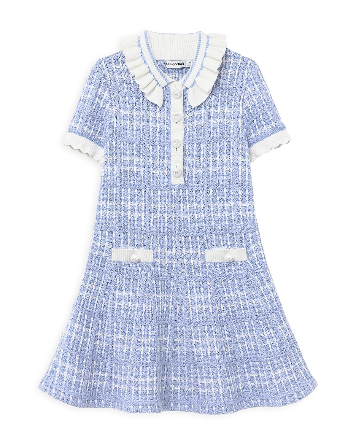 Self-Portrait Girls' Check Knit Dress - Little Kid, Big Kid