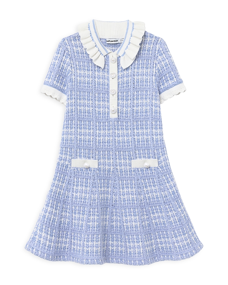 Self-Portrait Girls' Check Knit Dress - Little Kid, Big Kid