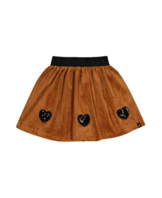 Girls' Velvet Shimmer Heart Sequin Elastic Waist Skirt - Little Kid