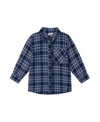 Boys' Plaid Button Front Chest Pocket Shirt - Little Kid