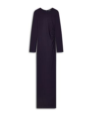 Long Sleeve Ruched Column Dress