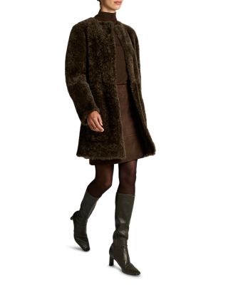 Reversible Shearling Car Coat - thumbnail 3