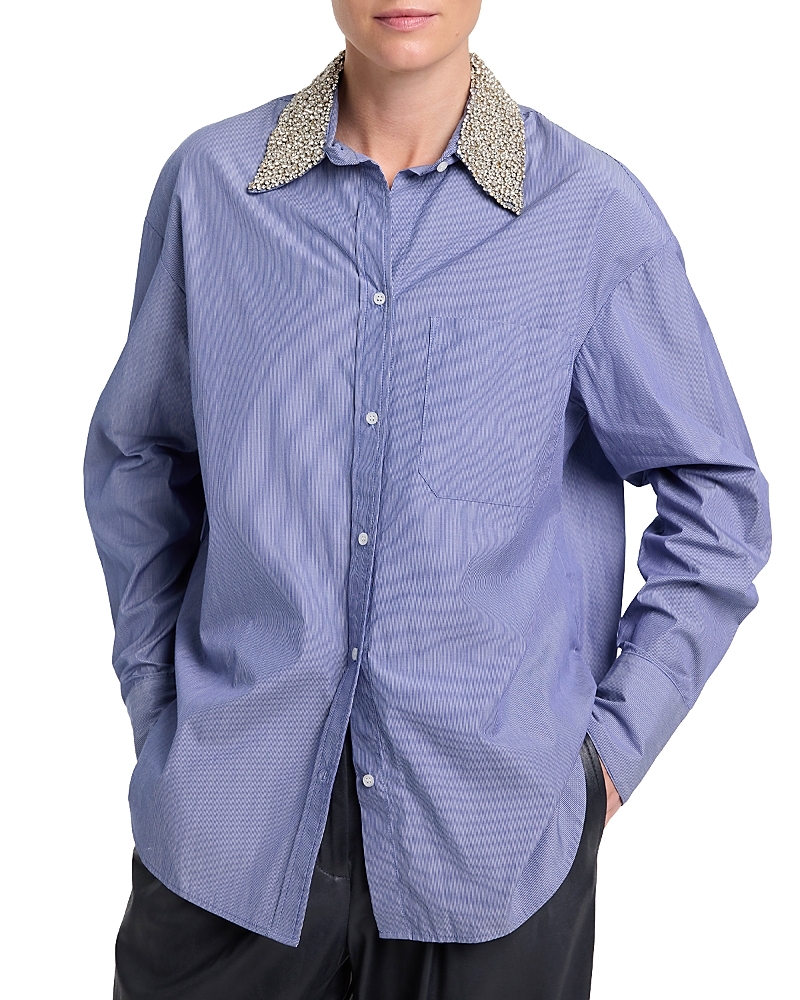 Twp Big Joe Embellished Collar Cotton Shirt