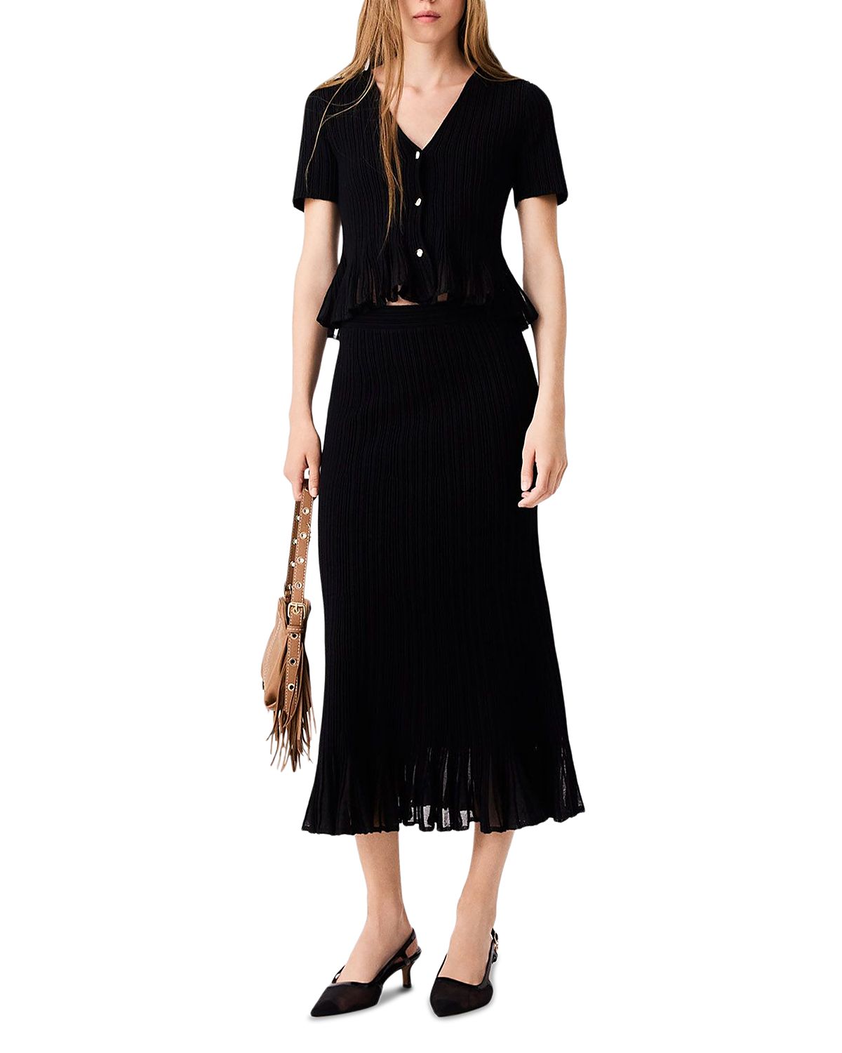 Maje Morga V Neck Cardigan Sweater