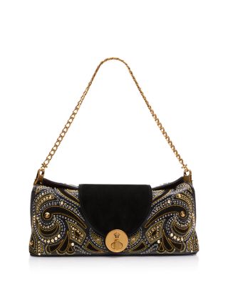 Small Studded Printed Leather Clutch