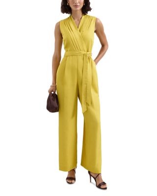 Satin Twill Sleeveless Jumpsuit