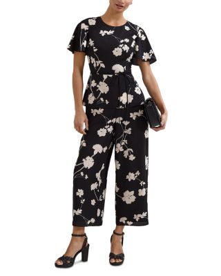 Jolie Peplum Waist Belted Jumpsuit