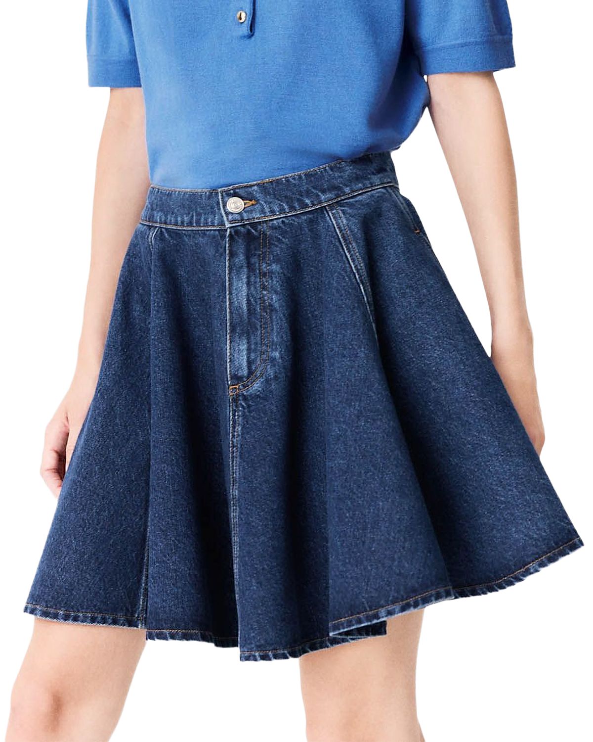 Maje Jika Denim Flared Skirt