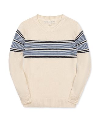 Boys' Organic Striped Crew Neck Pullover Sweater - Little Kid