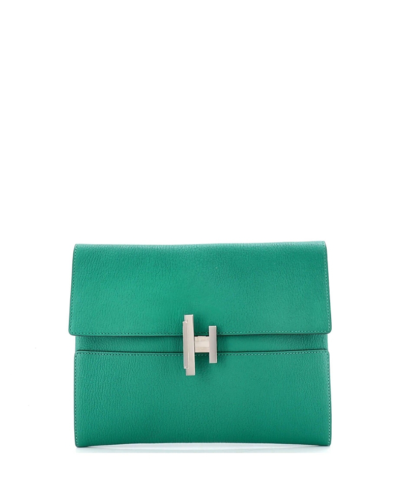Pre-Owned HERMES Cinhetic Clutch Chevre Mysore