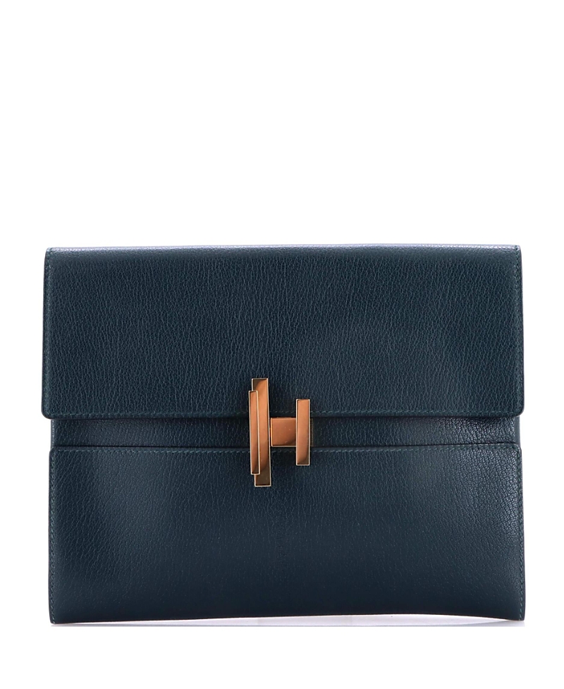Pre-Owned HERMES Cinhetic Clutch Chevre Chamkila