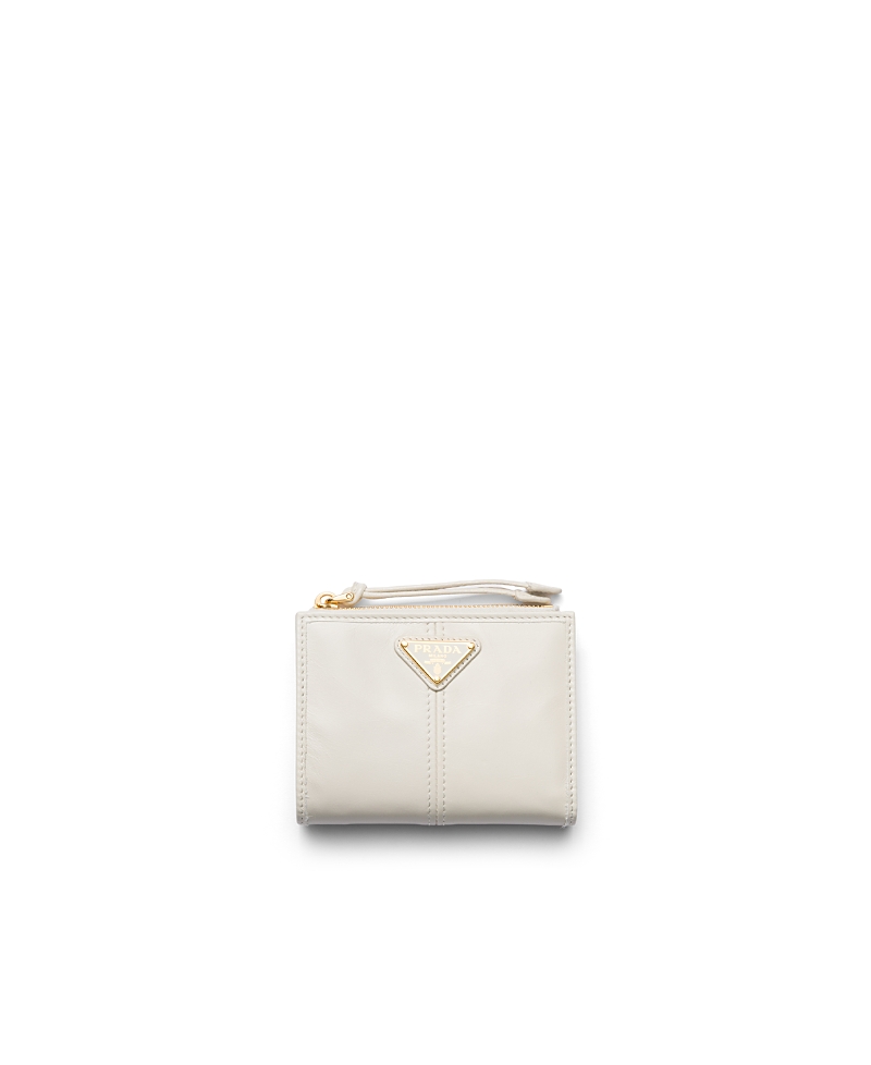Prada Small Leather Wallet In White