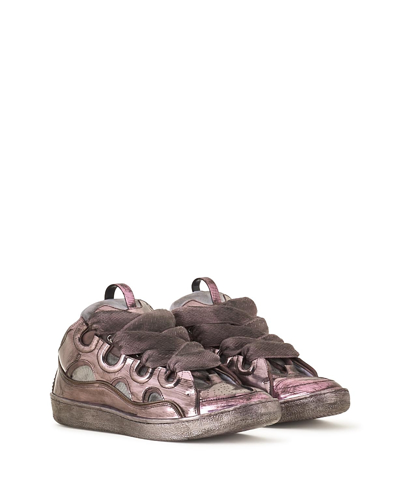 Lanvin Women's Curb Sneakers In Metallic Technical Fabric