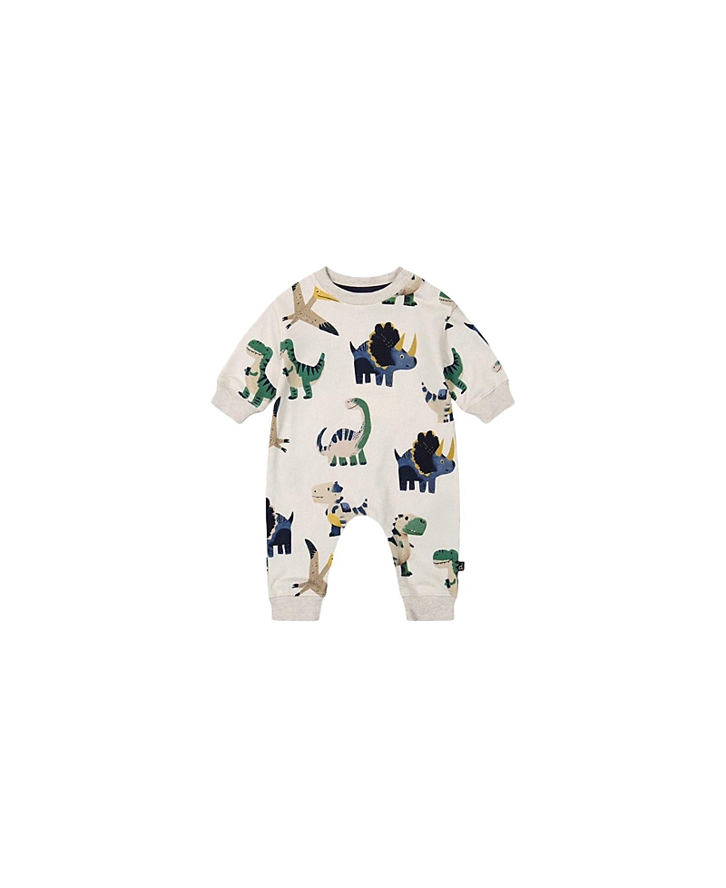 Deux par Deux Boys' Fleece Dino Snap Closure Ribbed Cuffs Jumpsuit - Baby