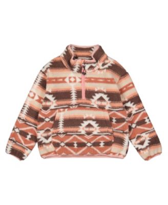 Girls' Mid-Season Fleece Half-Zip Kangaroo Pocket Pullover Jacket - Big Kid