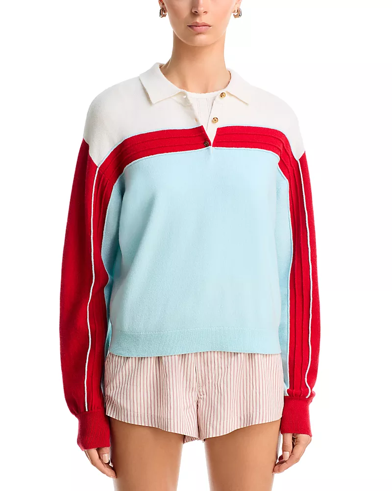 Guest in Residence Cashmere Alpine Collegiate Polo Sweater