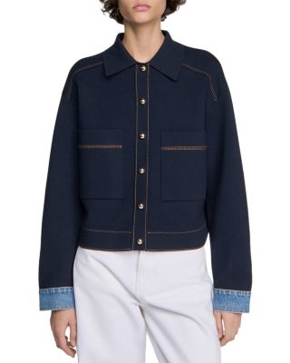 Christopher Jacket Style Denim Cuff Cardigan
