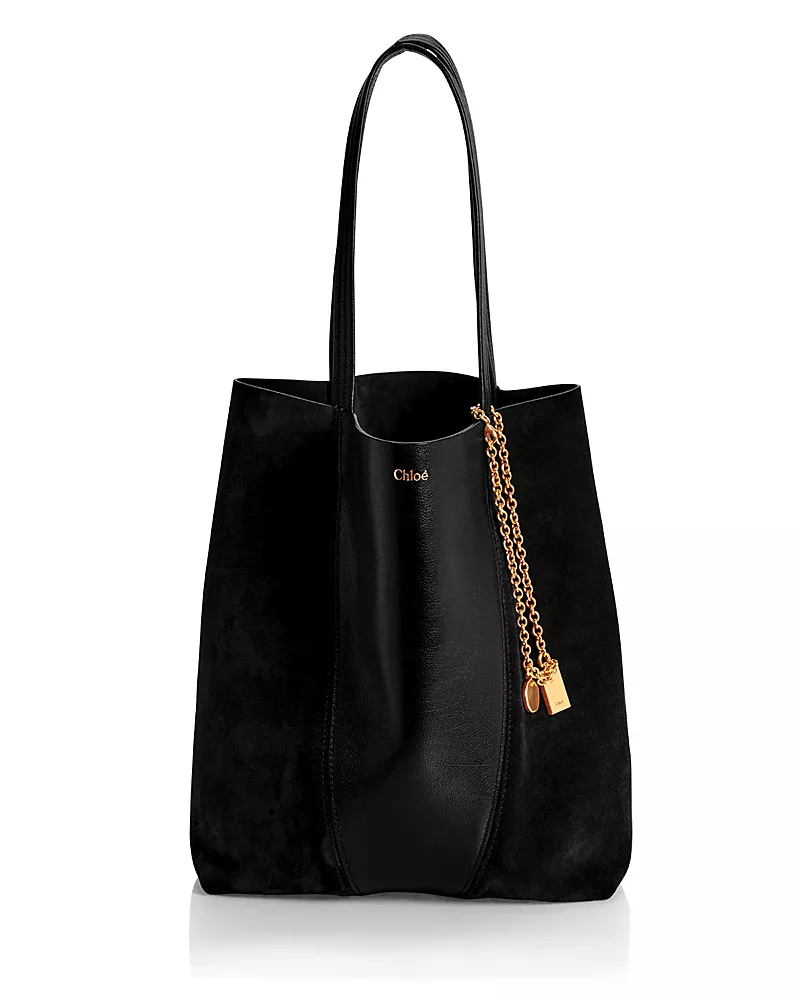 Chloe Spin Large Suede & Leather Tote
