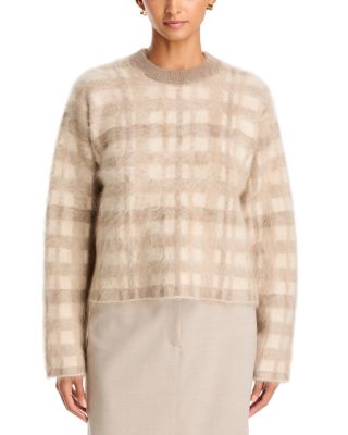 Brushed Cashmere Plaid Sweater 