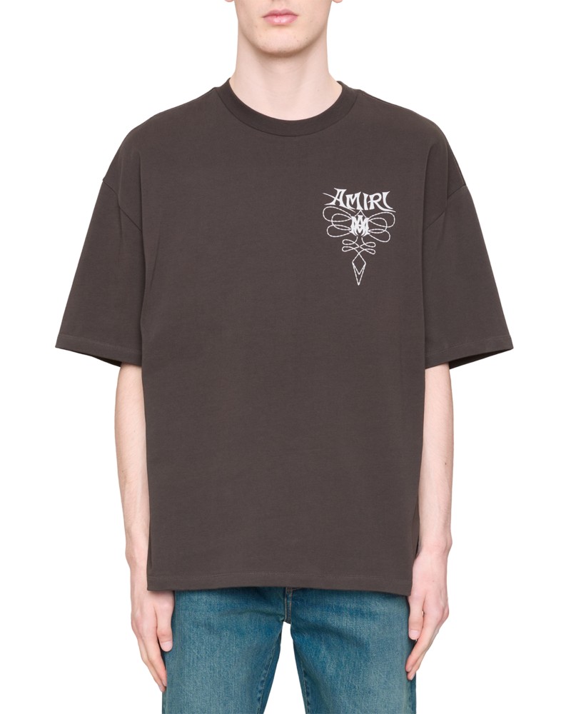 Amiri Oversized Fit Lasso Cotton Tee in Husk