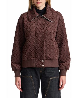 Faux Suede Down Bomber Jacket - thumbnail 3