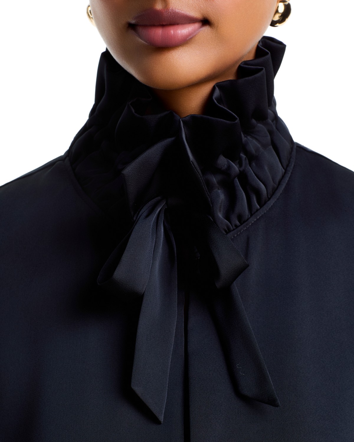 Azira Tie Neck Flared Cuff Jacket