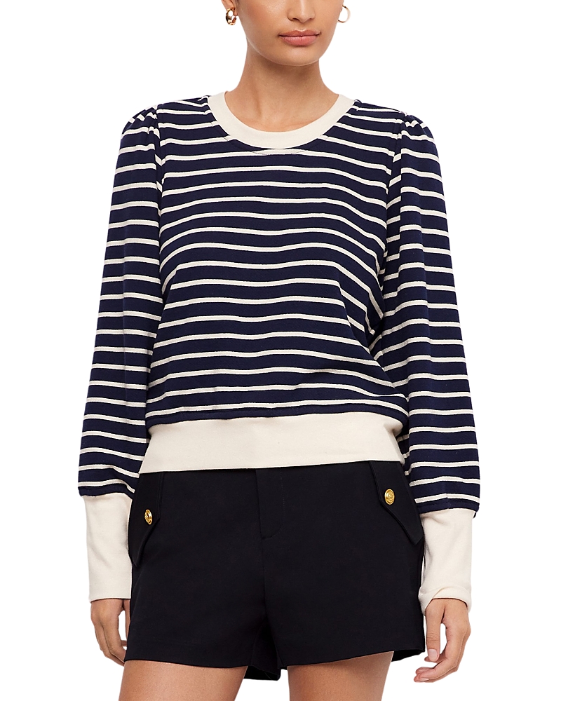 Fifteen Twenty Lynsey Cotton Blend Contrast Bishop Sleeve Top
