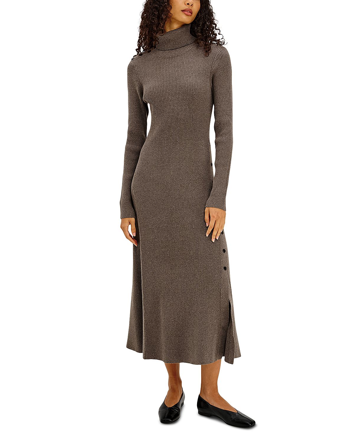 Rails Kat Button Trim Ribbed Knit Dress