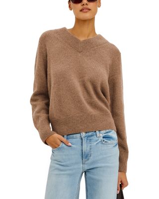 Lidya Cotton, Wool & Cashmere V Neck Sweater